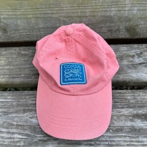 Costa Del Mar Longboat Patch Salmon Pink Fishing Logo Cotton Baseball Hat OSFM